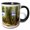 Black/White, variant on 3drose, Morocco, Marrakech, Cactus and Succulents., 11oz Two-tone Red Mug