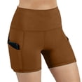 thumbnail image 6 of Mifsaly Biker Shorts Women Tummy Control High Waisted Yoga Shorts with Pockets See-Through Squat Proof Athletic Workout Trendy Outfits Khaki,L, 6 of 7