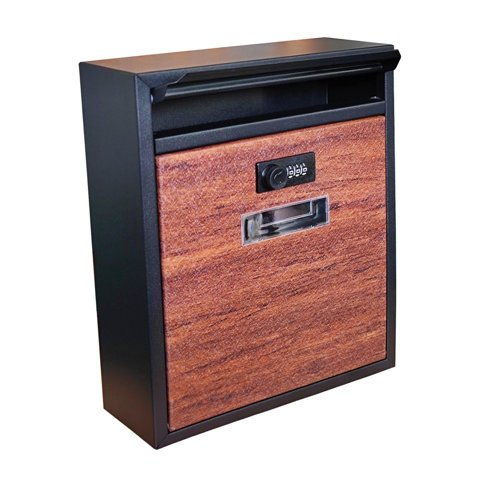 CoudarTitie Wall Mount Mailbox, Mail Box with Lock Iron Large Entrance Drop Box Post Box for