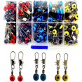 thumbnail image 1 of 100pcs 3 Color Fishing Line Slides Hook Shank Clip Connector Swivels Fishing Beads Small Fishing Accessories Kit (Mix), 1 of 7