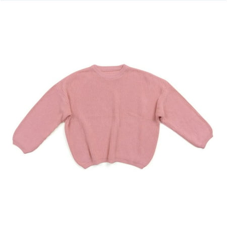 

Seyurigaoka Baby Solid Casual Crewneck Thick Kids Slouchy Soft Wool Clothing Basic Sweater for Boys and Girls