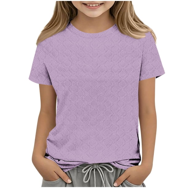 Top de Manga Larga de la Moda de los Niños de Color Sólido Cuello Redondo Suelto Y Casual Tops para el Uso Casual Diario, Interior, Regreso a Casa, Fiestas de Cumpleaños, Vacaciones, Fotografía