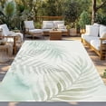 thumbnail image 2 of Summer Botanical Outdoor Rug 3x5 Ft - Reversible Patio Rug Outdoor Camping Rugs, Green Tropical Palm Leaves Watercolor Washable Indoor Outdoor Area Rugs, Non-Slip Outdoor Carpet Runner for Deck/Porch, 2 of 8