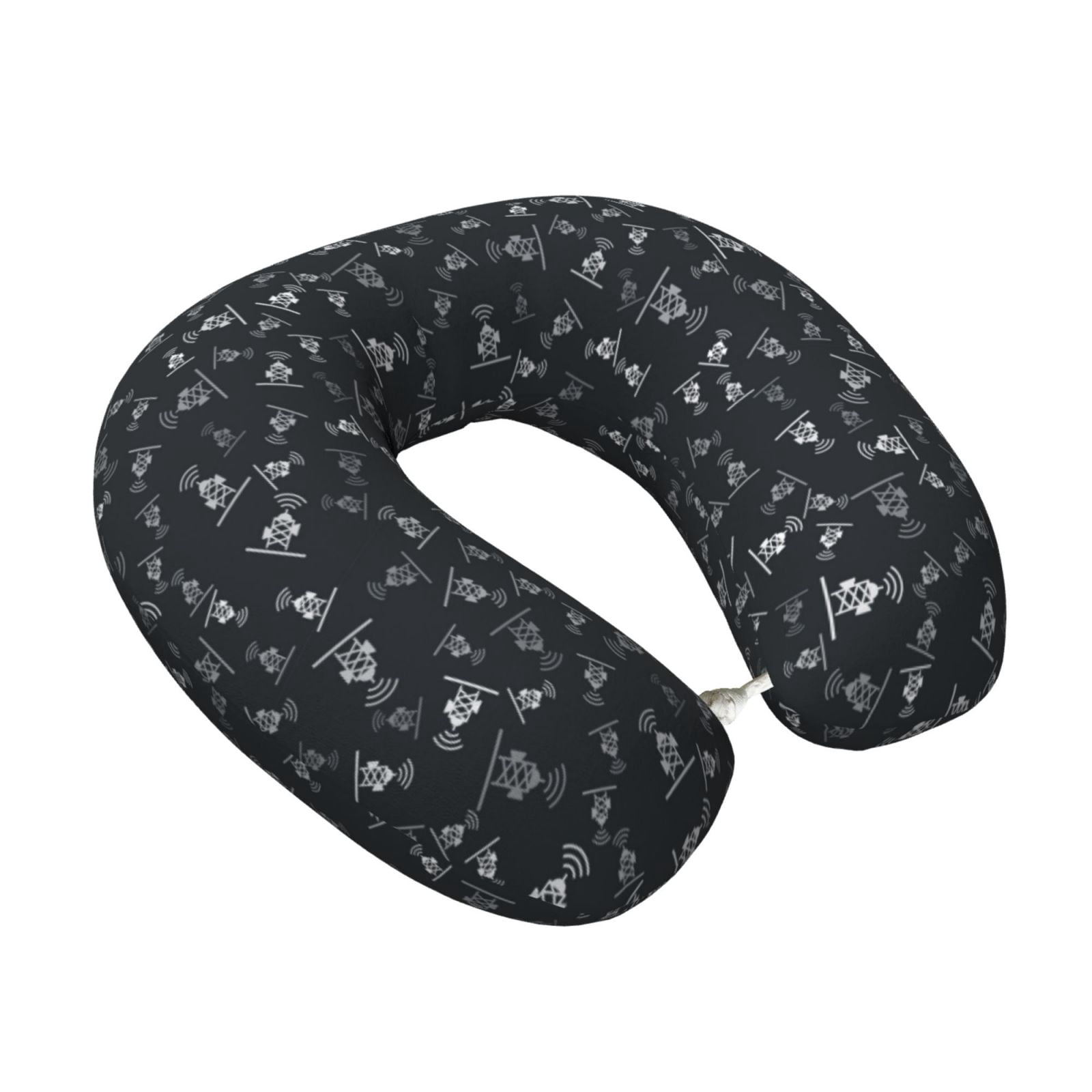 Xecao Wireless Antenna Icon Print Memory Foam Cervical Neck Pillow Versatile U-Shaped Pillows for Home,Office,Camping,Travelling,Soft Washable Cover