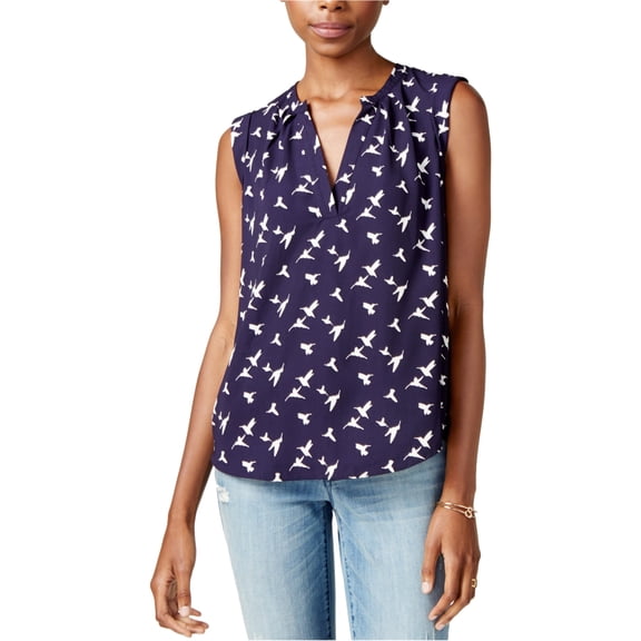 Maison Jules Womens Printed Knit Blouse