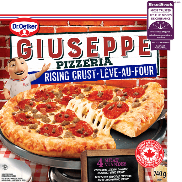 Dr. Oetker Giuseppe Pizzeria Rising Crust 4 Meat Pizza, 740 g