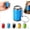 Blue, variant on Mini Coin Storage Keychain 2-in-1 Metal Portable Holder Quarters Bank Insert Small Change Jar Purse with Snap Closure