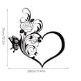 thumbnail image 2 of HELLOYOUNG Heart Shaped Metal Wall Art Rose Butterfly Iron Decor for Living Room Bedroom Valentine Gift, 2 of 5