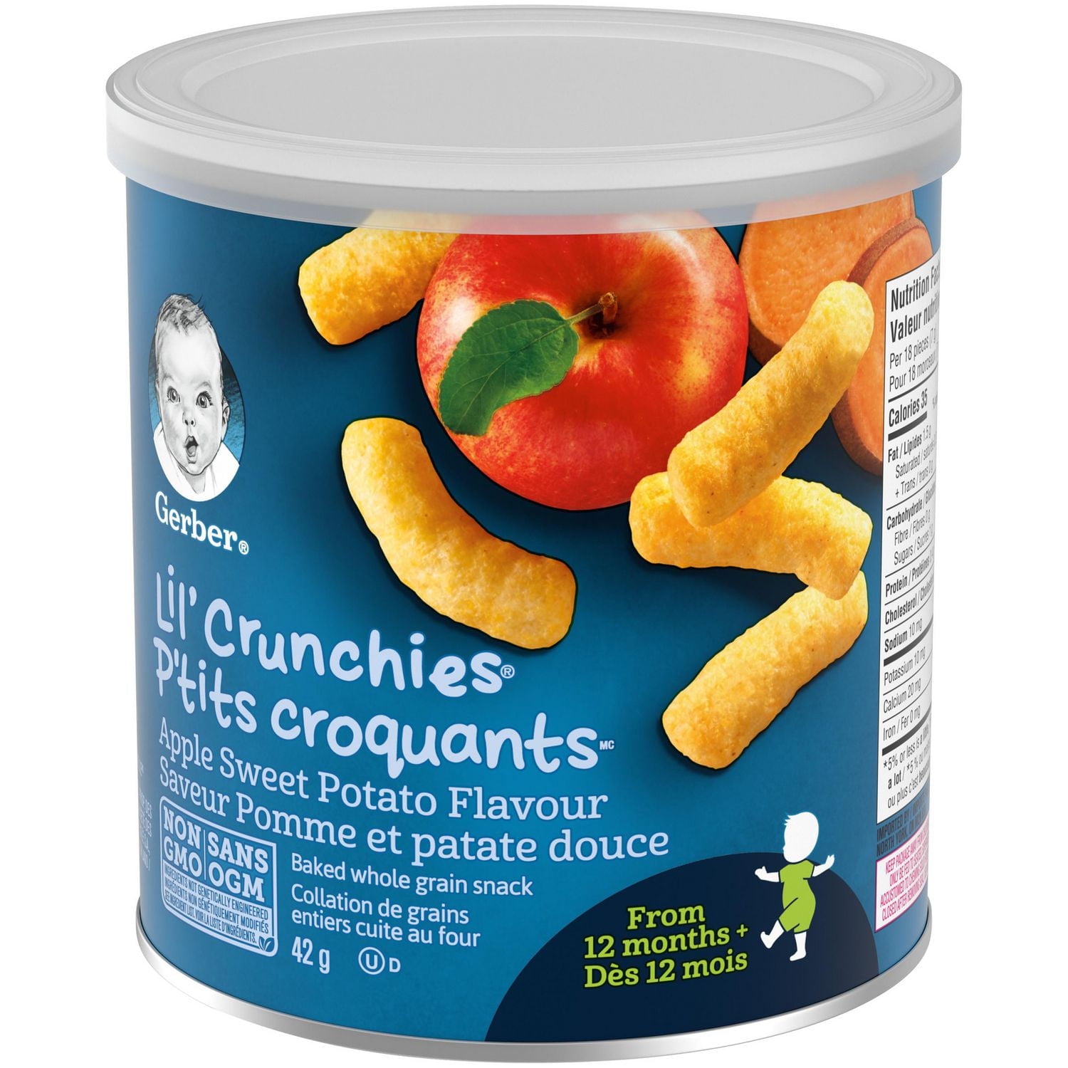 GERBER® LIL’ CRUNCHIES®, Apple Sweet Potato, Toddler Snacks 42 g, 42 GR
