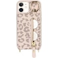 thumbnail image 4 of iPhone 12 Mini Case with Card Holder for Women, iPhone 12 Mini Phone Case Wallet with Strap Credit Card Slots Crossbody with Kickstand Zipper Case - Rice Leopard, 4 of 14