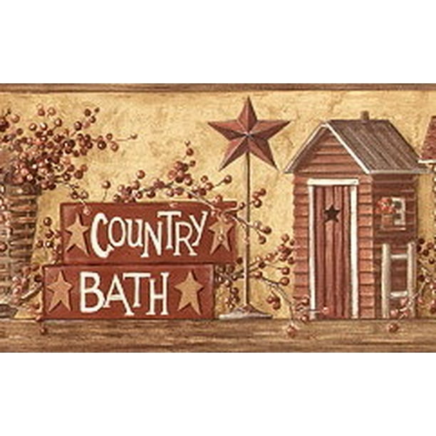 877384 Country Bath (Outhouse) Wallpaper Border HK4650bd - Walmart.com