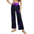 thumbnail image 3 of Dwralegc Halloween Pajamas Women Funny Halloween Printed Long Bottoms Lounge Pajama Pants Elastic Waist Drawstring Soft Pjs Pants Dark Purple L, 3 of 4