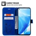 thumbnail image 3 of OnePlus Nord N200 5G Wallet Case, Dteck Embossed Butterfly PU Leather Magnetic Folio Flip Wallet Case Built-in Card Holder with Wrist Strap Stand Cover For OnePlus Nord N200 5G 2021,Blue, 3 of 5