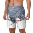 thumbnail image 2 of Balery Watercolor Winter Landscape For Christmas Mens Swim Trunks Swim Shorts for Men Quick Dry Inseam Beach Shorts with Compression Liner Pocket-Large, 2 of 9