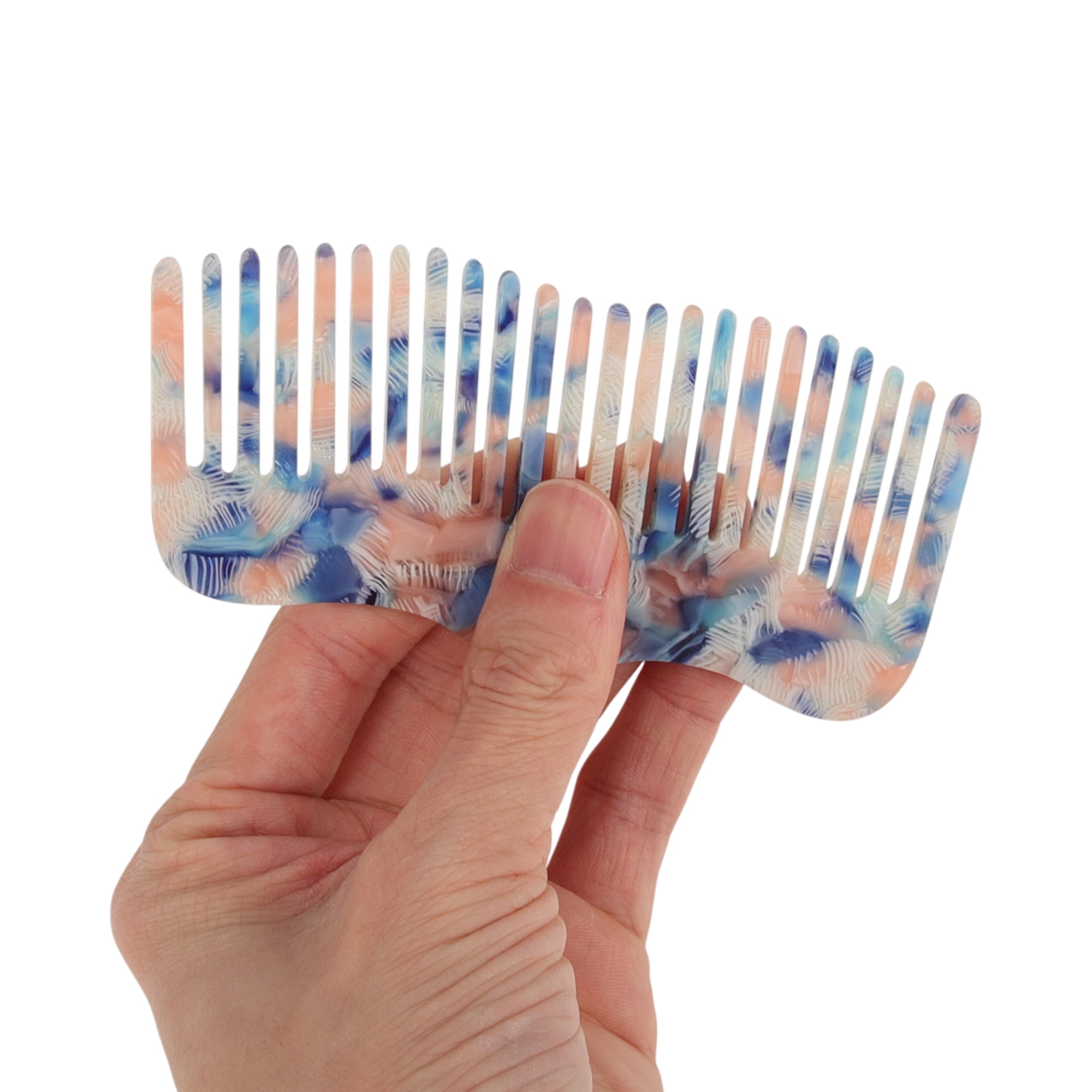 Unique Bargains 1 Pc Irregular Simplicity Hair Comb for All Hair Types Styles Blue, Black