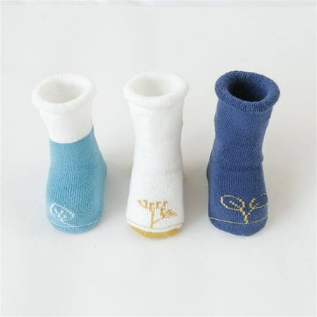 

FZM Christmas Baby Infants Toddlers Girls Mid Calf Length Socks 3 Pair Antislip Long Stockings Ruffled School Socks First Walkers