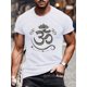 thumbnail image 1 of Camiseta informal de manga corta para hombre con elegante estampado del símbolo Om. Transpirable, ideal para verano y tiempo libre., 1 of 3