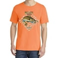thumbnail image 2 of Wild Bobby, Walleye Fishing Nautical Freshwater, Fish, Garment-Dyed Washed Look Short Sleeve Tees, Neon Orange, Large, 2 of 3