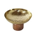 thumbnail image 3 of CC Home Furnishings Small Punched Bowl with Acacia Base - 8" - Gold and Brown, 3 of 4