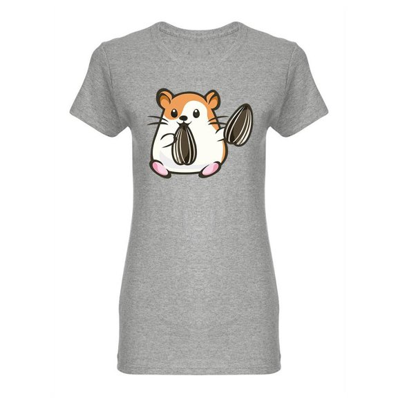 Hamster Eating Seeds Shaped T-Shirt Women -Image by Shutterstock, Female XX-Large