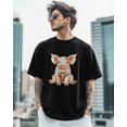 thumbnail image 4 of Men's T-Shirt Pigs Squatting Pig Animal Short Sleeve Casual Tee Classic Crew Neck T-Shirt for Men, 3XL, 4 of 7