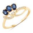 thumbnail image 1 of 0.65 Carat Genuine Blue Sapphire and White Diamond 14K Yellow Gold Ring QJ Model, 1 of 1
