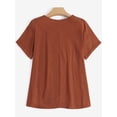 thumbnail image 3 of ZANZEA Women Crew Neck Short Sleeve Blouse Casual Tunic Tops T-Shirts, 3 of 7