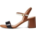 thumbnail image 2 of Cole Haan Josie Pecan/Ivory/Black Squared Open Toe Ankle Strap Heeled Sandals (Pecan/Ivory/Black, 8.5), 2 of 4