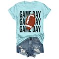 thumbnail image 1 of Charmgo Haut pour Femmes Tendance T-Shirts Jour de Match T-Shirt Imprimé 2D pour Femmes Manches Courtes Col Rond T-Shirt Mode Léger Doux Tenue Décontractée Vêtements pour Femmes Football Bleu Pâle m, 1 of 4