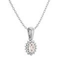 thumbnail image 4 of SuperJeweler 1 Carat Oval Shape Morganite and Diamond Necklace In 14 Karat White Gold, 18 Inches For Women, 4 of 6