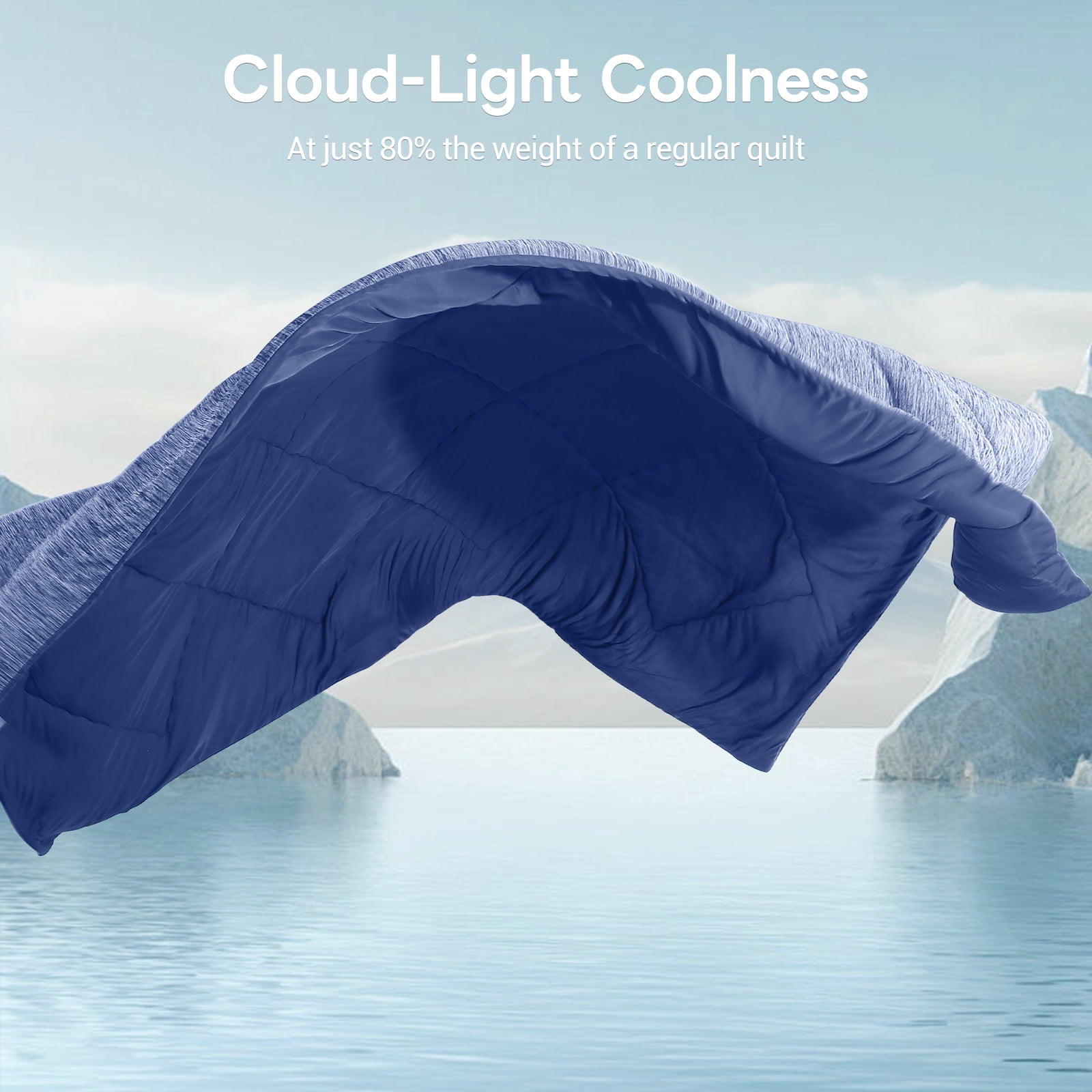 Aship Cooling Comforter King Size, Double Sided Summer Comforter for Hot Sleepers, Q-Max>0.45, Arc-Chill Fabric, Lightweight Breathable Cooling Quilt 91*108 in