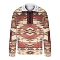 thumbnail image 5 of Maqroz Women's Western Aztec Sweatshirt Tribal Graphic Quarter Zip Fleece Pullover Stand Collar Warm Retro Casual Outdoor Tops Multicolor,XXXL, 5 of 8