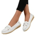 thumbnail image 2 of Vedolay Womens Loafers Women's Shoes Lug Sole Slip On Low Heel Platform Penny Loafers,White 8, 2 of 5