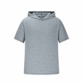 thumbnail image 4 of pstuiky camisetas para hombre, Blusa tipo túnica holgada de manga corta con capucha para hombre, de verano, de secado rápido, elástica y con protección solar. camisas casuales para hombre xl, 4 of 6