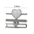 thumbnail image 6 of Xinyolin 4Pcs Watch Band Decoration Rings Metal Charms Shiny Rhinestone Inlaid Sparkling Geometric Decorative Valentines Gift Heart Shape Silicone Watch Strap Bracelets Pendants for Apple Watch, 6 of 8