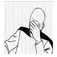 thumbnail image 3 of Ambesonne Humor Shower Curtain, Captain Picard Face Palm, 69"Wx84"L, White and Black, 3 of 5