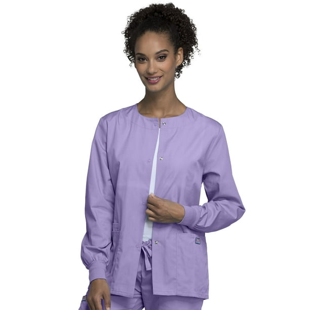 Cherokee Cherokee Workwear Scrubs Jacket for Women Snap Front 4350, M