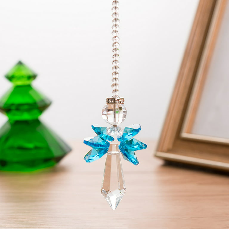 Hanging Crystals Suncatcher Ornament Guardian Angel Lotus Decor