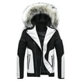 thumbnail image 2 of Lilgiuy Men's Winter Novelty Plush Collar Detachable Hooded Jacket Thickened Padded Clothes Gift for Your Son Husband Dad, 2 of 5