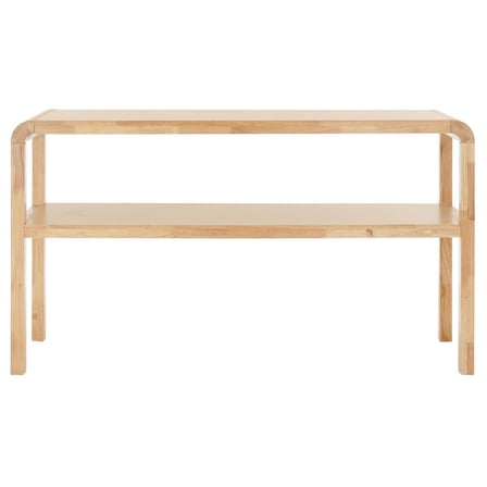 SAFAVIEH Omara Modern Storage Rubberwood Console Table, Natural