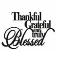 thumbnail image 1 of Decoración de pared de metal "Grateful Truly", letrero de palabra negra, decoración rústica para el hogar, cocina, dormitorio, casa de campo, accesorios (negro), 1 of 8