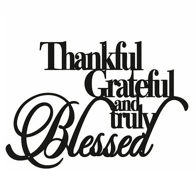 Decoración de pared de metal "Grateful Truly", letrero de palabra negra, decoración rústica para el hogar, cocina, dormitorio, casa de campo, accesorios (negro)