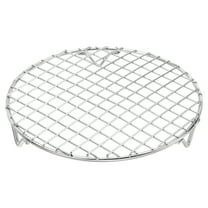 Uxcell Round Cooking Rack with Legs, Dia 7.5 Inch 304 Stainless Steel Barbecue Grill for Cooking Baking Barbecue Air Fryer Racks, Silver