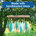 thumbnail image 3 of Blue Handworks Wind Chimes Coral and Teal Glass Wind Chime Garden Decor, 3 of 9