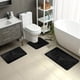 thumbnail image 5 of Juego de alfombras de baño con patrón de hojas para alfombras de baño, antideslizantes y absorbentes de agua | Poliéster Suave con Respaldo de Goma - 3 Piezas | Entrada, Cocina, Dormitorio, Puerta, 5 of 9