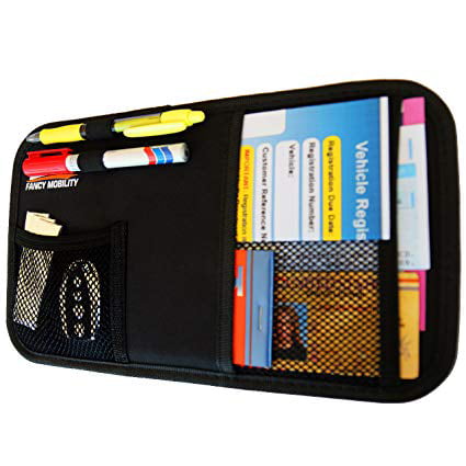 Fancy Mobility Car Sun Visor Organizer - Auto Accessories Document Holder - Car, Truck, SUV Registration & Insurance Storage Pouch - Road Trip Essential Gift for Any Driver - Comes With a Unique eBook