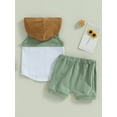 thumbnail image 2 of nvzhuang Infant Boys Summer Clothes Outfits Hooded Sleeveless Pocket Tank Tops and Shorts 2Pcs Suit, 2 of 9