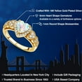 thumbnail image 2 of Gem Stone King 18K Yellow Gold Plated Silver Simulated White Opal and White Moissanite Halo Ring for Women | 0.93 Cttw | Heart Shape 6MM | Gemstone October Birthstone | Size 8, 2 of 6