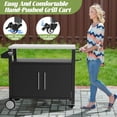 thumbnail image 6 of Two-Door Outdoor Grill Cart, Outdoor BBQ Table with Storage, Rolling Bar & Grill Cart with Hooks and Spice Rack for Grilling Accessories, Black, 6 of 9