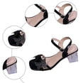thumbnail image 6 of Rokment Glitter Sequin Butterfly Dressy Sandals for Women Bridal Elegant Bling Square Toe Clear Chunky Block High Heels Summer Dress Shoes 2026 Black Size 6, 6 of 7